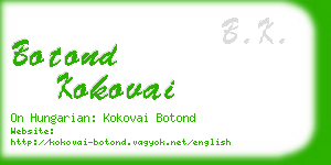 botond kokovai business card